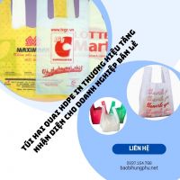 Túi hai quai HDPE in thương hiệu tăng nhận diện cho doanh nghiệp bán lẻ